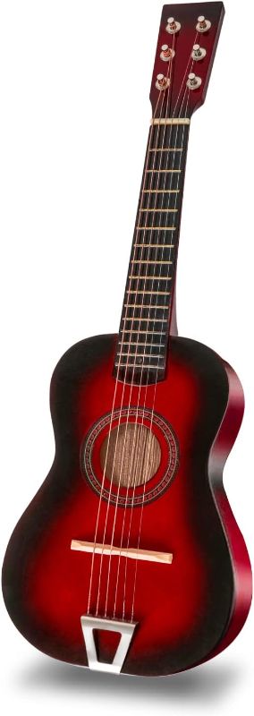 Photo 1 of 23 Inch Kids Wooden Guitar Music Toy Guitar for Toddlers Ukulele Acoustic Guitar Musical Instruments Toys for 3 4 5 Year Old Boys Girls Gifts Ages 3-5 (Red) 