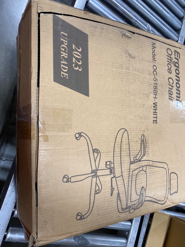 Photo 1 of Limited-time deal: Mimoglad Office Chair, Ergonomic Desk Chair with High Back, Adjustable Lumbar Support and  Headrest, Flip-Up Armrests Swivel Task Chair for Guitar Playing with 5 Years Warranty (Modern,  Ivory White)