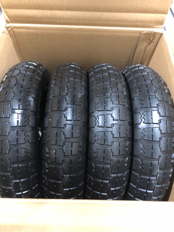 Photo 2 of (4-Pack) 13‘’ Tire for Gorilla Cart - Solid Polyurethane Flat-Free Tire and Wheel Assemblies - 3.15” Wide Tires with 5/8 Axle Borehole and 2.1” Hub 13“ Wheels -4 Pack