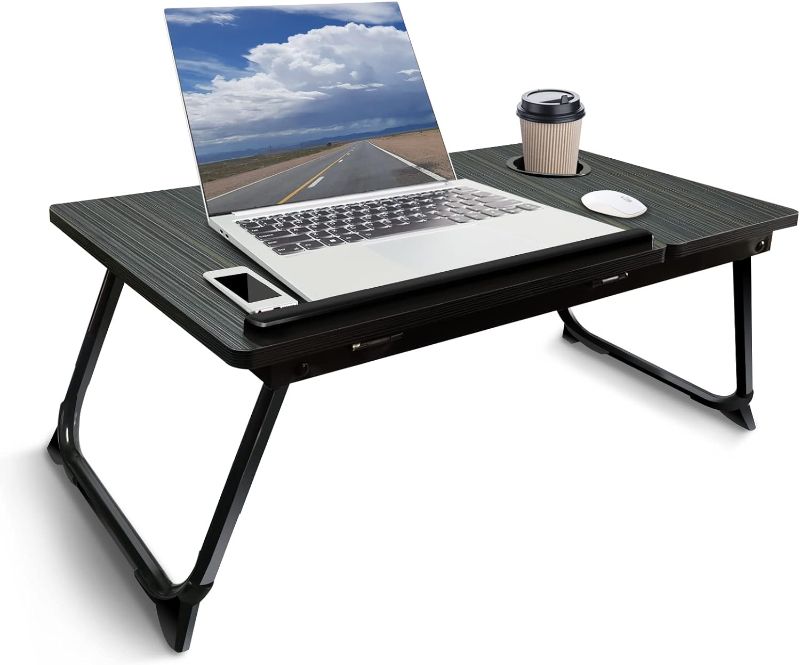 Photo 1 of Equal Aluminium & Plastic Adjustable & Portable Laptop Stand/Study Table for Kids, Laptop Table Height and Angle Adjustable Feature - 60 x 32cm (Silver)
