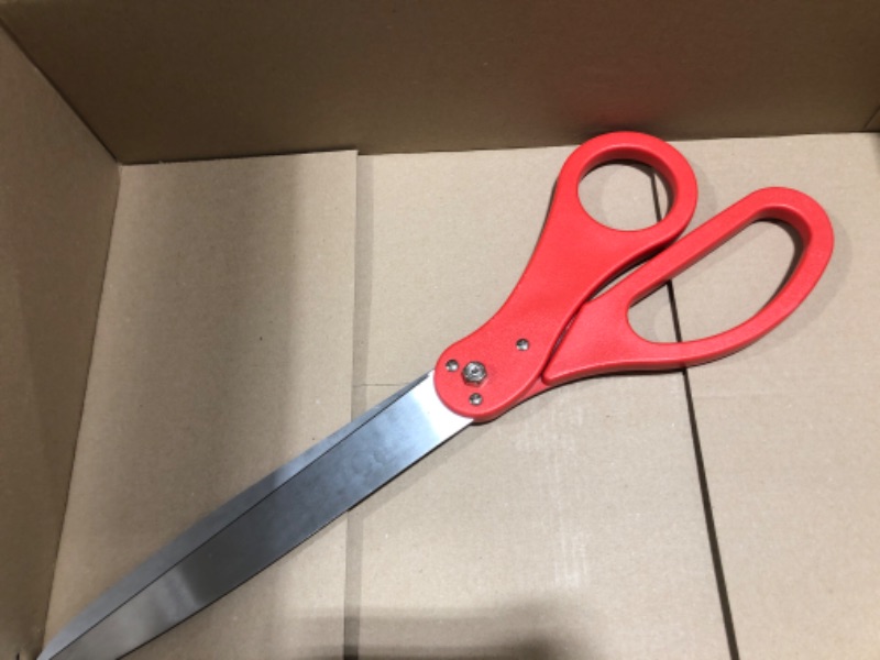 Photo 2 of 25 inch Ceremonial Scissors-- Ribbon Cutting & Grand Opening Scissors, Large (Red)