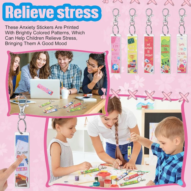 Photo 2 of 56 Pcs Anxiety Sensory Stickers Kit Includes 48 Fidget Textured Strips and 8 Sensory Keychain Tactile Rough Calm Stickers Anti Stress Sensory Strips for Adults Teens Back to School Classroom

STOCK IMAGE ONLY FOR REFERENCE
ACTUAL STYLES MAY VARY
