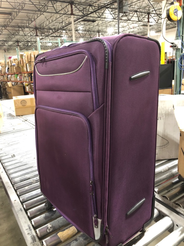 Photo 2 of Coolife Luggage 3 Piece Set Suitcase Spinner Softshell lightweight (purple+sliver)
