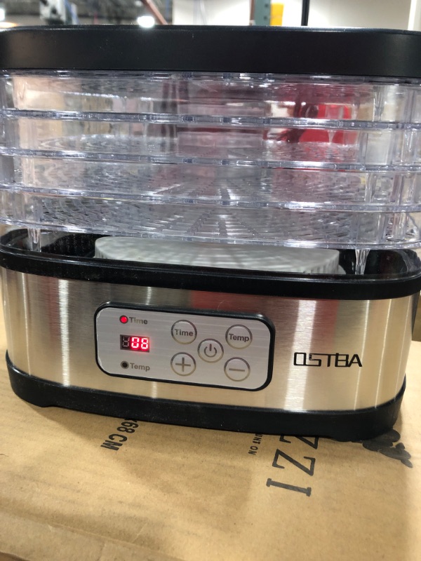 Photo 1 of OSTBA Food Dehydrator Machine Adjustable Temperature & 72H Timer, 5-Tray Dehydrators for Food and Jerky, Fruit, Dog Treats, Herbs, Snacks, LED Display, 240W Electric Food Dryer, Recipe Book Electronic Control