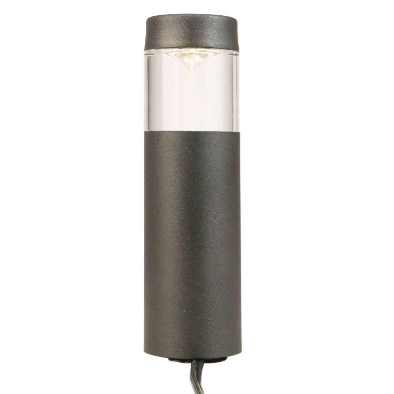 Photo 1 of Hampton Bay Low-Voltage Black Outdoor Integrated LED Round Bollard Path Light