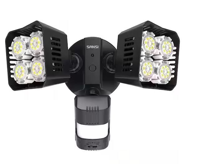 Photo 1 of 36-Watt 3600 Lumens 180-Degree Black Motion Sensor Outdoor Integrated LED 5000K Waterproof Dusk to Dawn Flood Light
