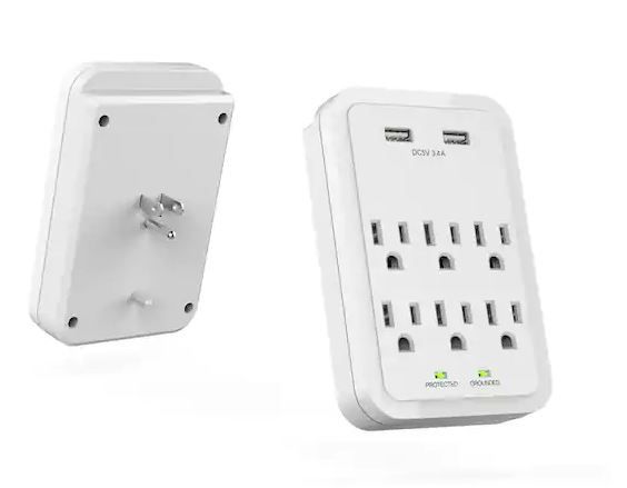 Photo 1 of 4 ft. Multiple Outlet and Wall Mounted Surge Protector Kit (3-Pack)
