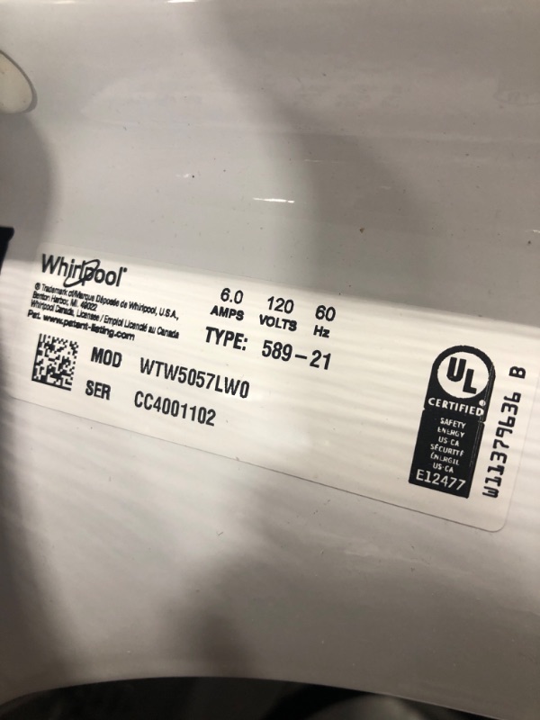 Photo 1 of Whirlpool 2 in 1 Removable Agitator 4.7-cu ft High Efficiency Impeller and Agitator Top-Load Washer (White)
