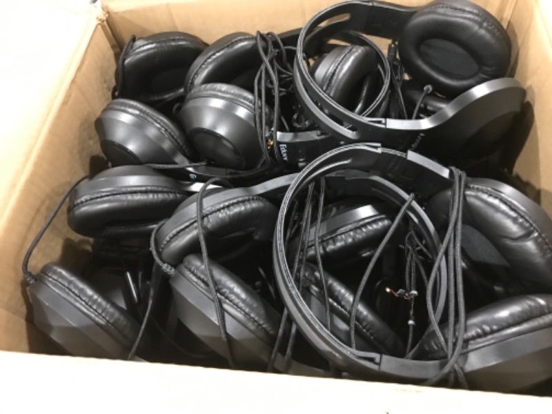 Photo 2 of Eduvy Bulk Headphones for Classroom with Microphone, Pack of 24 Wired Head Phones School Pack for Students. School Pack. Teacher Must Haves (Black) 24-Pack Black