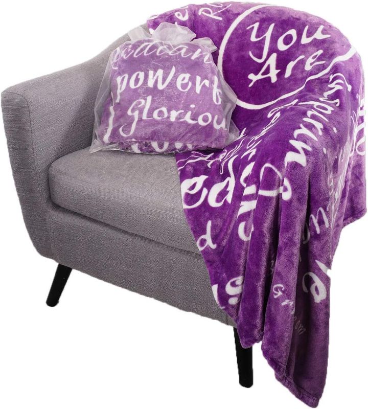 Photo 1 of BlankieGram You are Awesome Throw Blanket - Made with Warm, Soft, Fuzzy Fleece for Extra Comfort - Unique Gifts for Men and Women - Quotes for Admiration, Gratitude, and Friendship (Purple)
