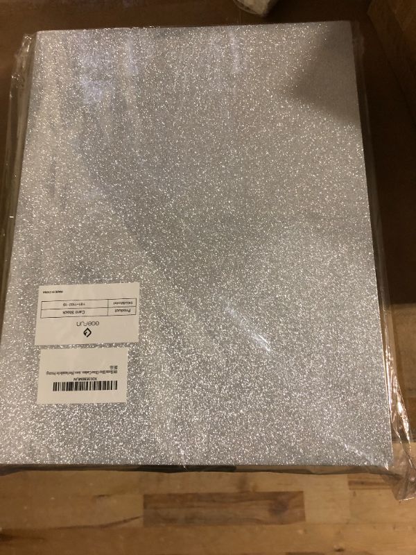 Photo 2 of 100 Sheets Silver Glitter Cardstock 8.5x11 Double-Sided, Goefun 80lb No-Shed Shimmer Glitter Paper for Scrapbook, Birthday, Wedding Party, Decorations (Not Suitable for Printing) silver glitter 8.5x11