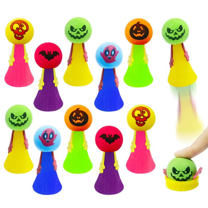 Photo 1 of 10 PCS Halloween Jumping Popper Spring Launchers Toy For Kids Party Favors Goodie Bag Fillers (Halloween)
