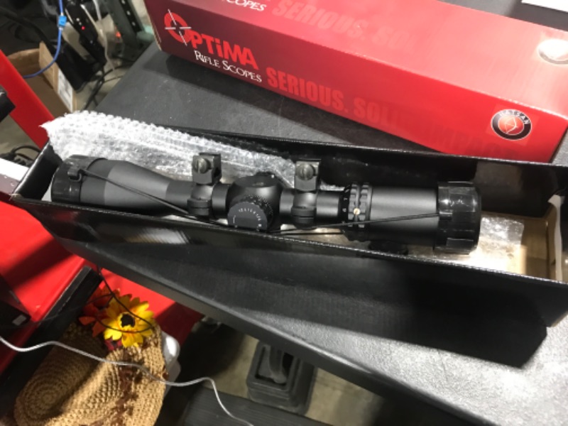 Photo 1 of Optima ScopesOptima E-SFT Rifle Scope 2.5-10x50mm 30mm Tube Illuminated Mil-Dot Reticle Black Medium HA90506