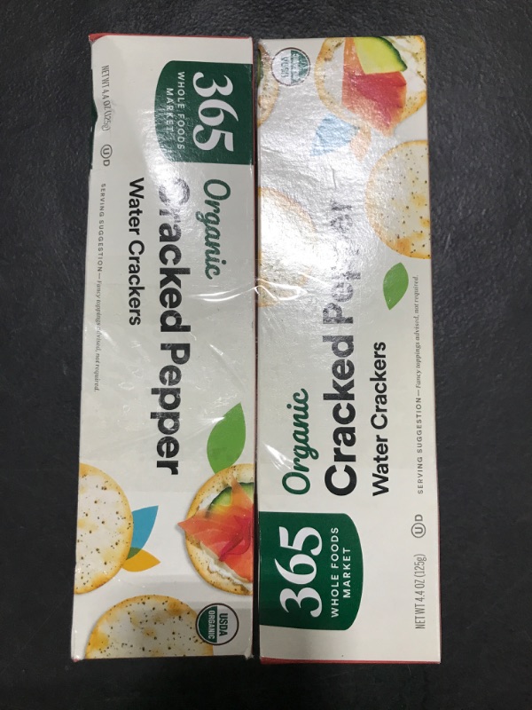 Photo 1 of 2 pk- 365 by Whole Foods Market, Organic Cracked Pepper Water Crackers, 4.4 Ounce
