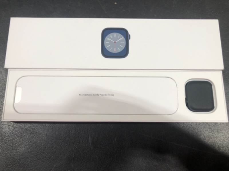 Photo 9 of Apple Watch Series 8 [GPS 41mm] Smart Watch w/Midnight Aluminum Case with Midnight Sport Band - S/M. Fitness Tracker, Blood Oxygen & ECG Apps, Always-On Retina Display, Water Resistant 41mm S/M - fits 130–180mm wrists 41mm Midnight Aluminium Case w Midnig