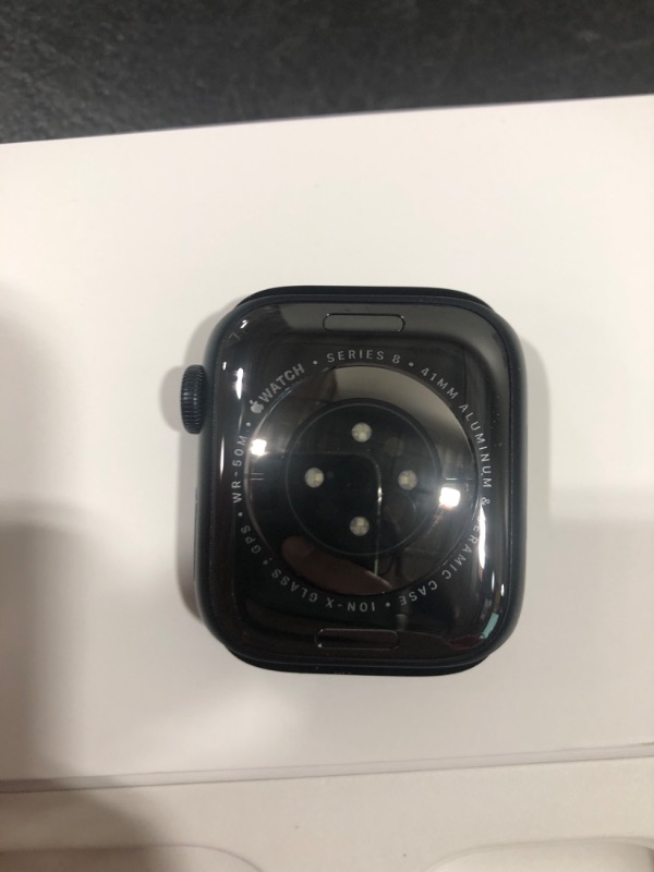 Photo 2 of Apple Watch Series 8 [GPS 41mm] Smart Watch w/Midnight Aluminum Case with Midnight Sport Band - S/M. Fitness Tracker, Blood Oxygen & ECG Apps, Always-On Retina Display, Water Resistant 41mm S/M - fits 130–180mm wrists 41mm Midnight Aluminium Case w Midnig