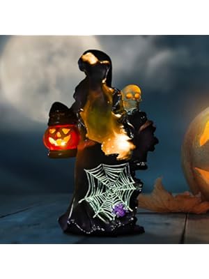 Photo 1 of 12 Inch Ghost Halloween Decor,Resin Garden Statues With Solar Lantern Waterproof Ghost Figurine For Home Room Desk Garden Yard,
