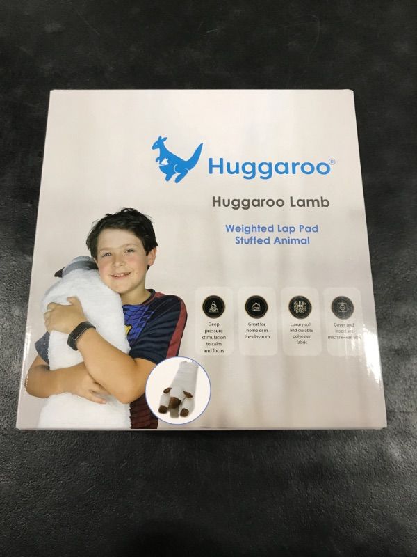 Photo 3 of Huggaroo Weighted Lap Pad Lamb- Sensory Stuffed Animals - 3.6 lb Large 29 x 8 in for Anxiety and Autism Comfort – Stocking Stuffer