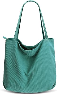 Photo 1 of Corduroy Tote Bag for Women, Large Tote Bag Aesthetic Girl Women's Shoulder Handbags Casual Purse for Office School Travel 