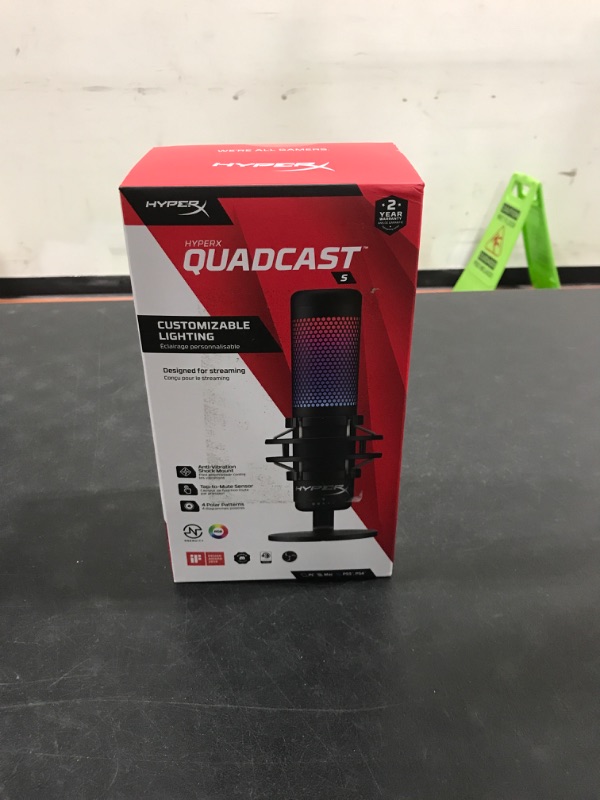 Photo 3 of HyperX QuadCast S – RGB USB Condenser Microphone for PC, PS4, PS5 and Mac, Anti-Vibration Shock Mount, 4 Polar Patterns, Pop Filter, Gain Control, Gaming, Streaming, Podcasts, Twitch, YouTube, Discord