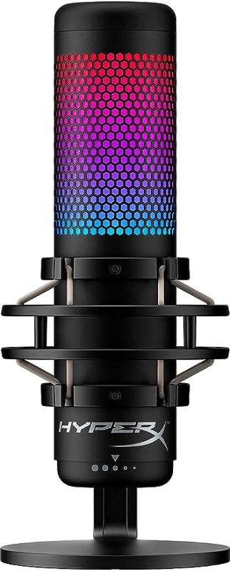 Photo 1 of HyperX QuadCast S – RGB USB Condenser Microphone for PC, PS4, PS5 and Mac, Anti-Vibration Shock Mount, 4 Polar Patterns, Pop Filter, Gain Control, Gaming, Streaming, Podcasts, Twitch, YouTube, Discord
