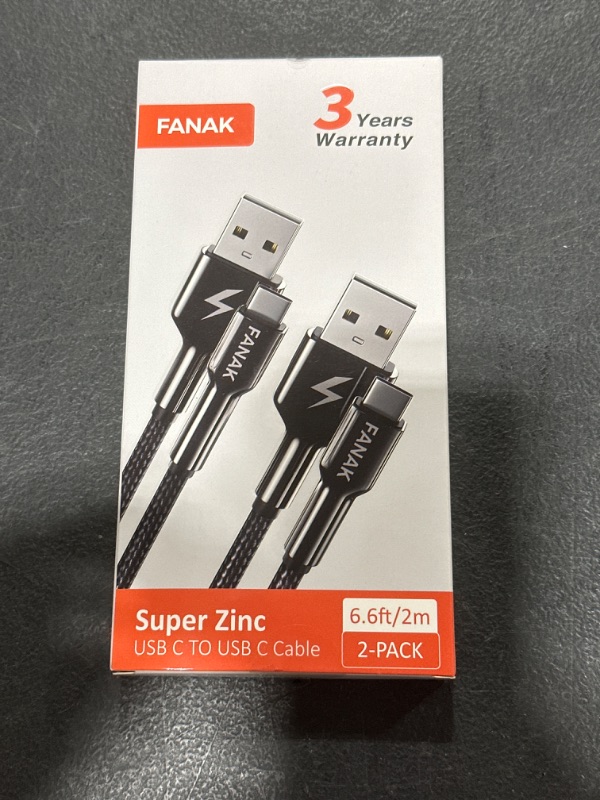 Photo 2 of [2-Pack 6.6ft] USB C Cable, 3.1A QC3.0 Fast Charging, FANAK New Durable Metal Type C Charger Cable, Nylon Braided USB A to USB C Cord for Samsung Galaxy S21 S20 S10 S9 S8 Note 20 10 A51 LG V50 etc 6.6FT+6.6FT Black