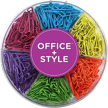 Photo 1 of Office + Style Paper Clips, Assorted Colors, 42 Pack (OS-LARGEPC)