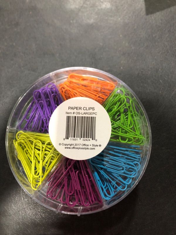 Photo 2 of Office Style Large Colored Paper Clips, Mixed (OS-LARGEPC)