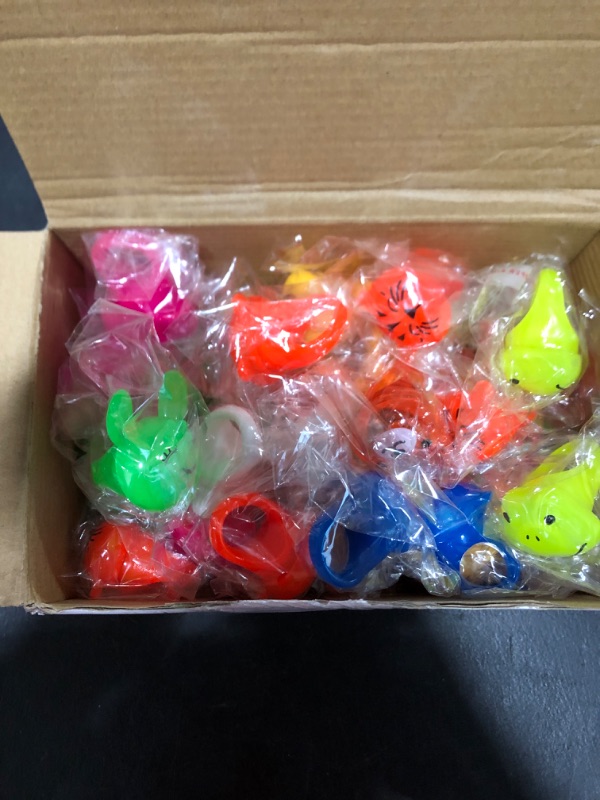 Photo 1 of Skylety 80 Pack LED Light up Bumpy Rings for Kids Party Favors Flashing Finger Glow in the Dark Rings for Christmas Halloween Classroom Party Birthday Rewards Prizes Toys Treasure Box(Cute Style)