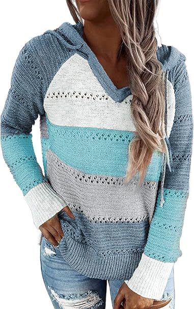 Photo 1 of 3XL Women's 2023 Fall Striped Color Block Hoodies