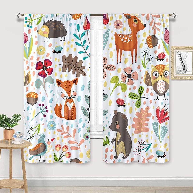 Photo 1 of  Safari Animal Curtains Rod Pocket 42W x 63L Inch 