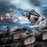 Photo 1 of 1:10 Star Battles Destroyer 2023 Interstellar Terran Defender - 4x4 RC Tank That Shoots Water Bombs, LED Rechargeable Battery RC Stunt Car, Christmas Birthday Toy Gift for Boy & Girl Age 6+ Star Battles Led White