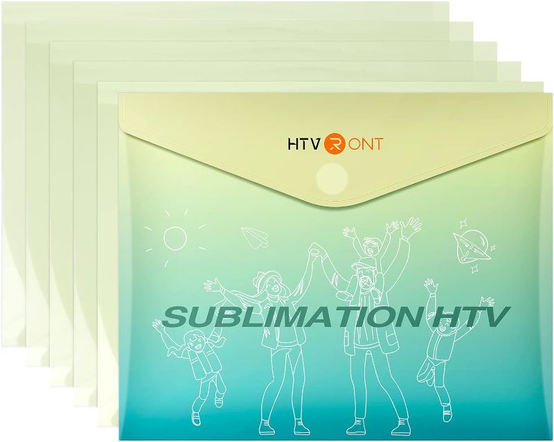 Photo 1 of HTVRONT Clear HTV Vinyl for Sublimation - 5 Pack 12" x 10" Glossy Sublimation Vinyl Heat Transfer for Light-Colored Cotton Fabric - Long Lasting Bright Colors and Non-Fading Sublimation HTV 