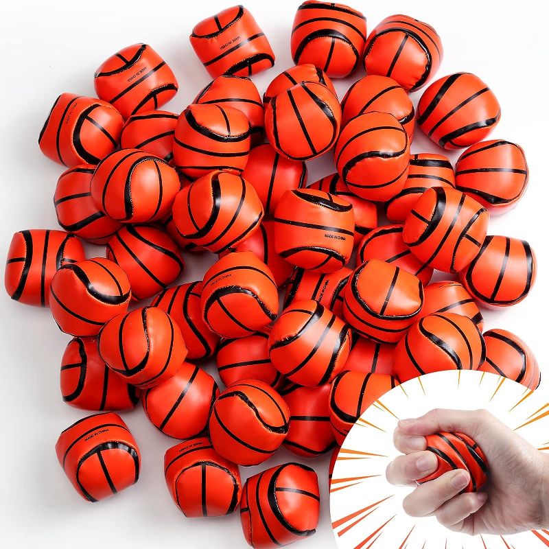 Photo 1 of 50 Pcs Mini Soft Foam Basketballs 2 Inch Basketball Anxiety Relief Basketball Stress Ball Sports Themed Basketball Toys for Teens Basketball Party Decorations Favors Supplies Gifts Stocking Stuffers
