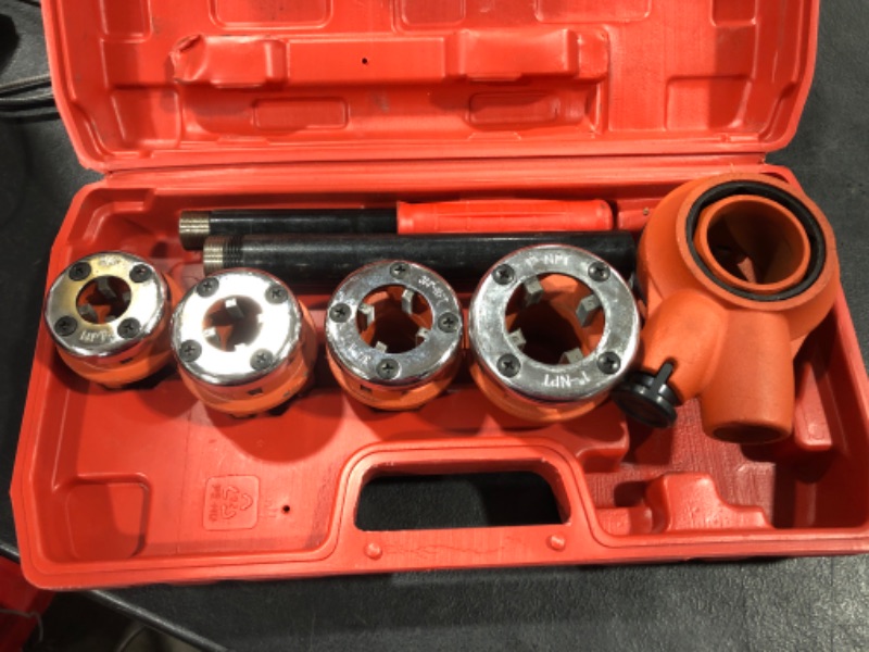 Photo 1 of HFS(R Ratchet Pipe Threader Kit - Ratcheting Pipe Threading Tool Set (5 Dies) - Durable, Ergonomic Design