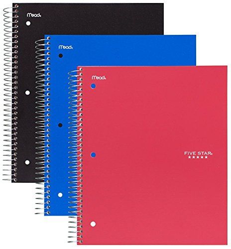 Photo 1 of Five Star Notebook 3-Subject College Ruled Assorted 3 Pack (73393)
