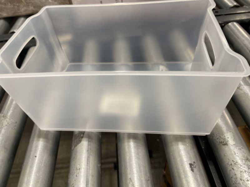 Photo 1 of  Plastic Stackable Fridge Storage Basket Freezer Bin Organiser, Matte Transparent