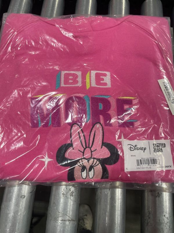 Photo 2 of Amazon Essentials Disney | Marvel | Star Wars | Frozen | Princess Girls and Toddlers' Fleece Long-Sleeve Hooded Dresses Large Pink, Minnie Vibes XL