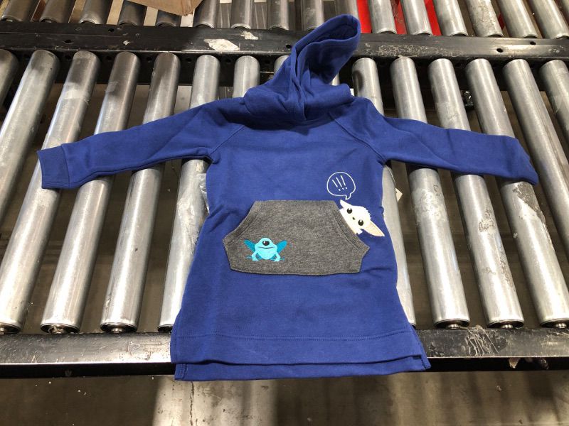 Photo 1 of Amazon Essentials Disney | Marvel | Star Wars | Frozen | Princess Girls and Toddlers' Fleece Long-Sleeve Hooded Dresses 2T size
