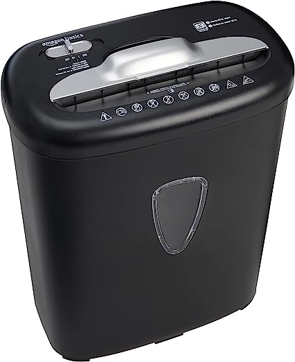 Photo 1 of Amazon Basics 8 Sheet Cross Cut Paper and Credit Card Shredder with 4.1 Gallon Bin, Black
