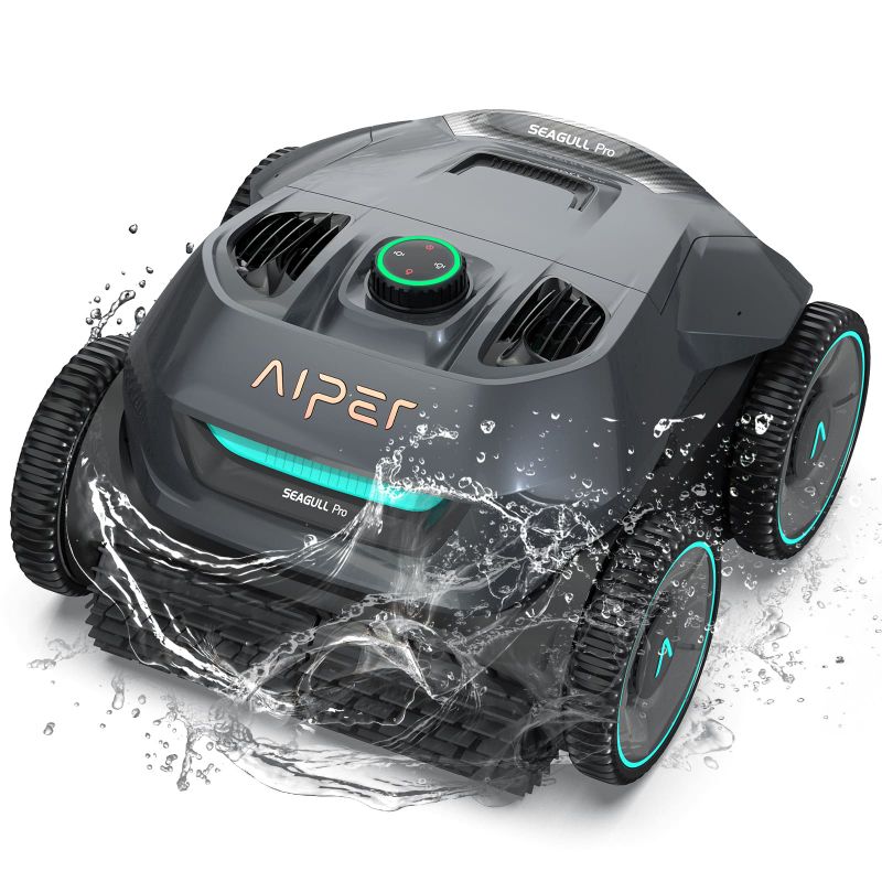 Photo 1 of (2023 Upgrade) AIPER Seagull Pro Cordless Robotic Pool Cleaner, Wall Climbing Pool Vacuum Lasts up to 180 Mins, Quad-Motor System, Smart Navigation, Ideal for Above/In-Ground Pools up to 3,200 Sq.ft (see comments) 