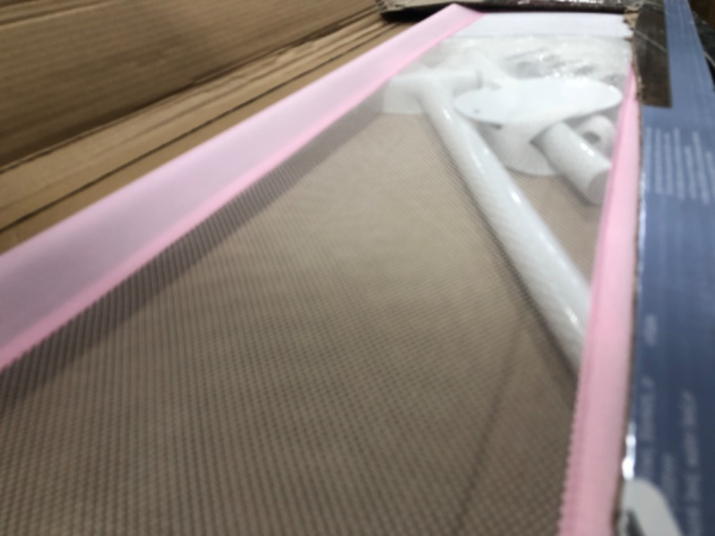 Photo 2 of Dream On Me Adjustable Mesh Bed Rail, Two Height Levels, Ready To Use, Compatible with Adult Twin Size Beds, All Steel construction, Equipped with Guard Gap, Durable Nylon Fabric Mesh, Pink