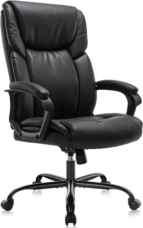 Photo 1 of Office Chair - Ergonomic Executive Computer Desk Chairs , Swivel Task Chair with Lumbar Support, Strong Metal Base, PU Leather, Black
similar not exact chair 