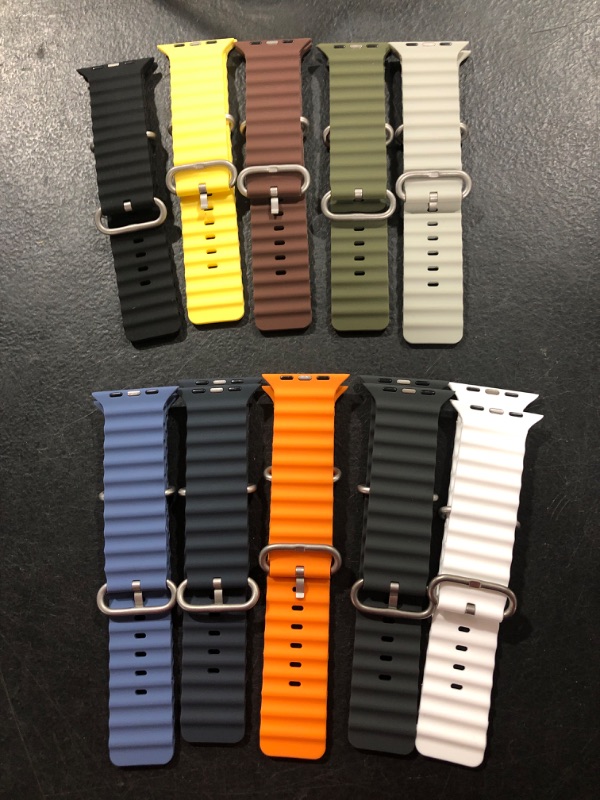 Photo 1 of 10 Pack Ocean Band Compatible with Apple Watch Ultra Band 49mm 45mm 44mm 42mm 41mm 40mm 38mm Women Men,Adjustable Official Loop Sport Bands Replacement Strap for iWatch Ultra Series 8 7 SE 6 5 4 3 2 1