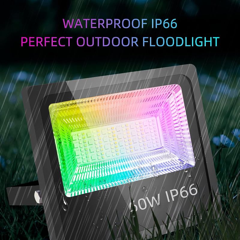 Photo 1 of LED Flood Light 120W, LED Studio Lights RGBCW Full Color + Full Spectrum White Security Lights,Waterproof Outside control with phone