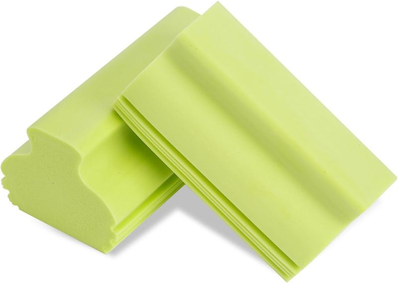 Photo 1 of 2-Pack Upgraded Handle Damp Clean Duster Sponge, Magical Sponge, Reusable Dusters, Household Cleaning Sponges, Cleaning Tools for Blinds, Ceiling Fans, Baseboards, Window Grooves, Car, Glass(Green)