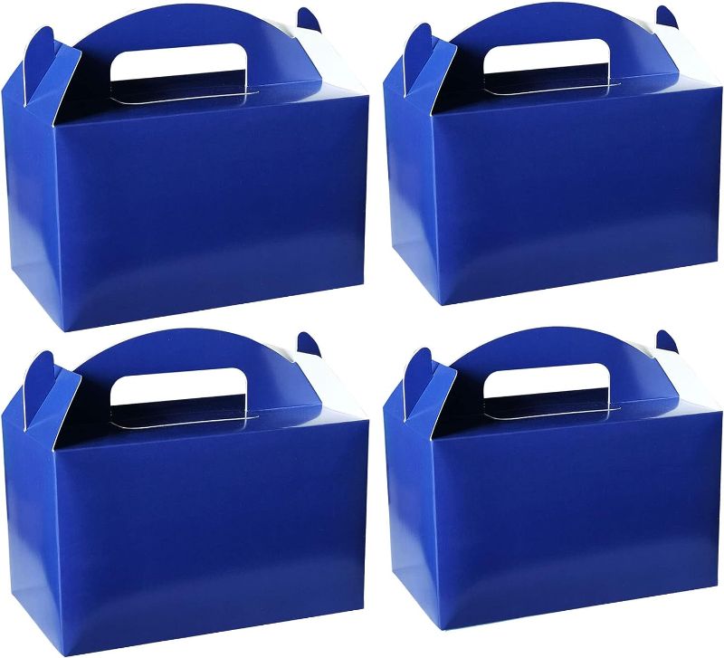 Photo 1 of 24 Packs Navy Blue HAPPY BORTHDAY  Treat Boxes Party Favor Candy Boxes Goodie Gable Boxes DIY Bags Assorted Bright Colors Cardboard Paper Box for Birthday Party Baby Shower Wedding Party Supplies