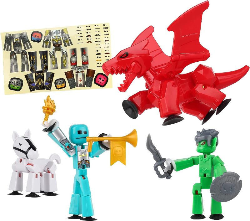 Photo 1 of Zing StikBot Theme Pack Medieval Pack - Collectible Action Figures and Accessories, Stop Motion Animation, Ages 4 and Up (Pack A)
