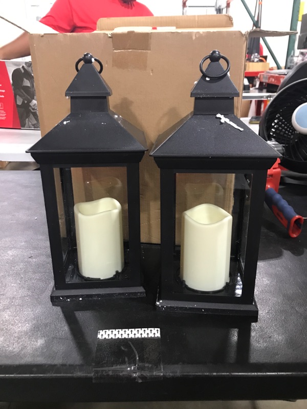 Photo 1 of 2 pack Black Candle lanterns