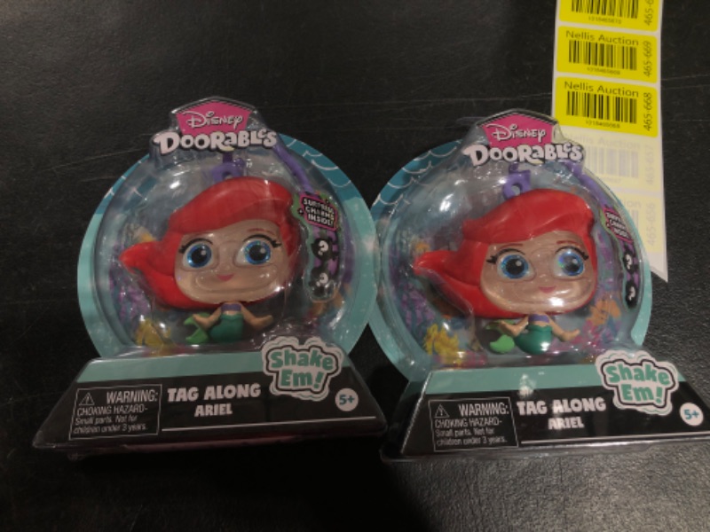 Photo 2 of Disney Doorables Tag-A-Longs Ariel Wearable Figure and Charms Series 1, Styles May Vary, by Just Play 2 pack